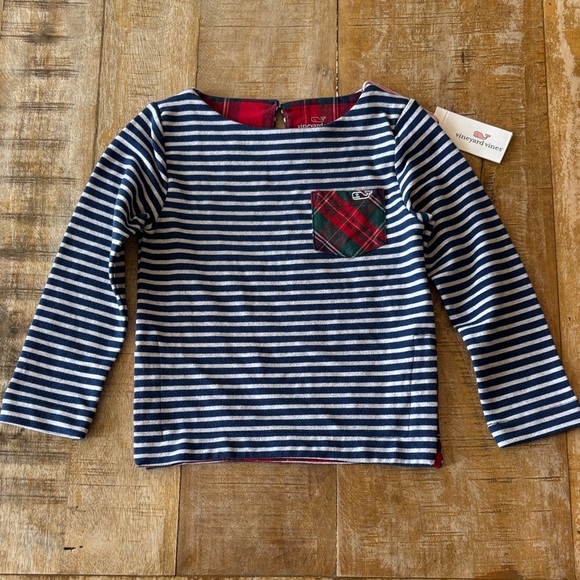 NWT Vineyard Vines Girls Striped Top 4t - Picture 1 of 6